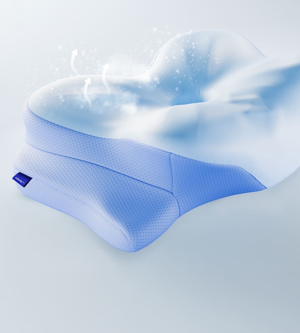 Close-up of the Derila Ergo pillow's cooling, breathable outer layer