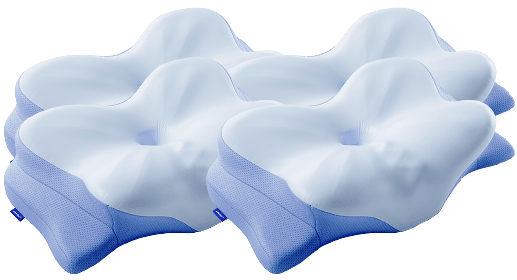 Set of four Derila Ergo pillows showing the butterfly-shaped contour design